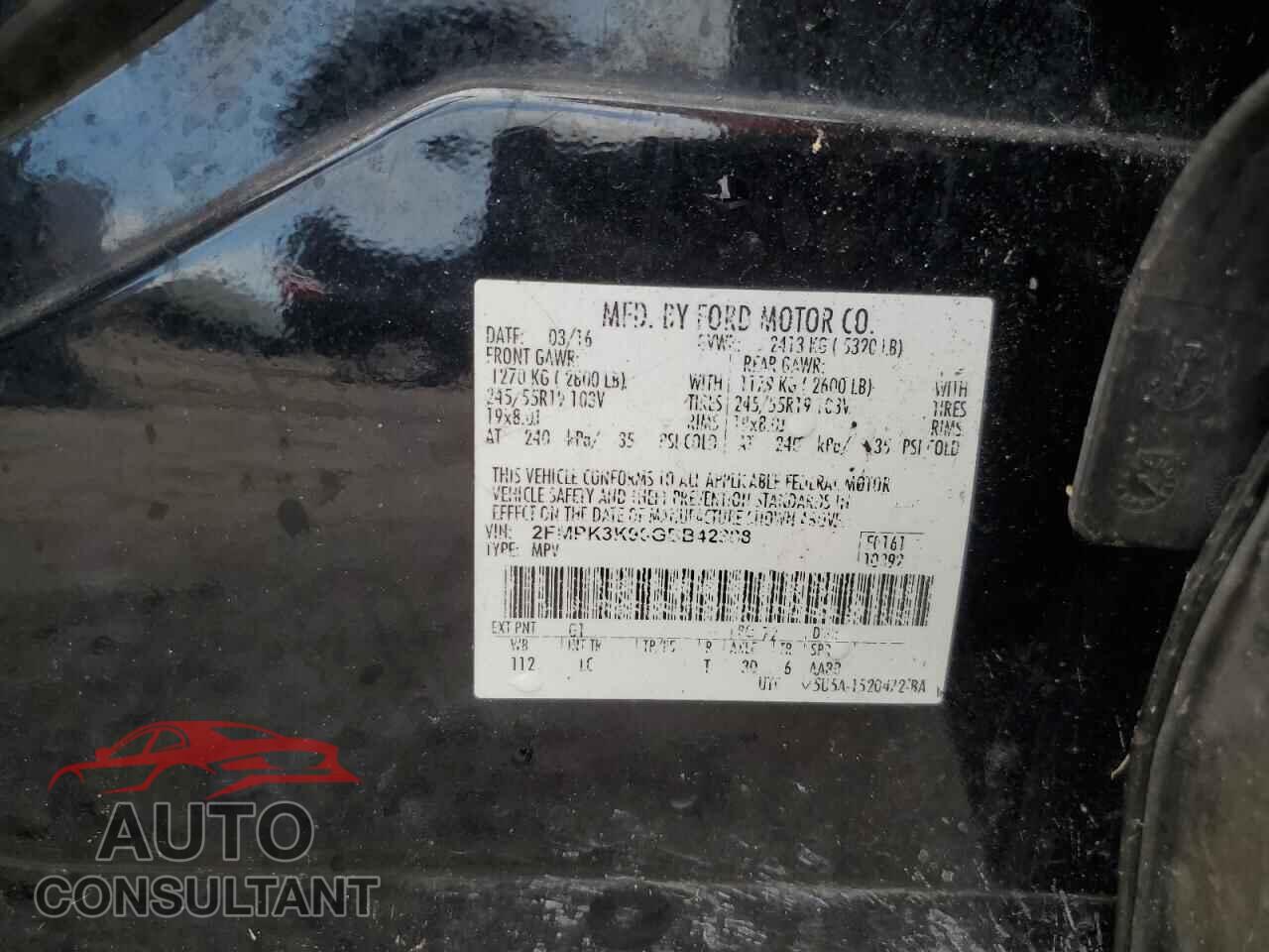 FORD EDGE 2016 - 2FMPK3K90GBB42388