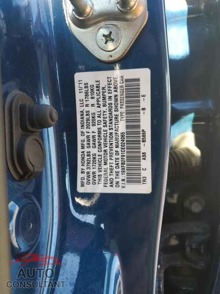 HONDA CIVIC 2012 - 19XFB2F91CE024065