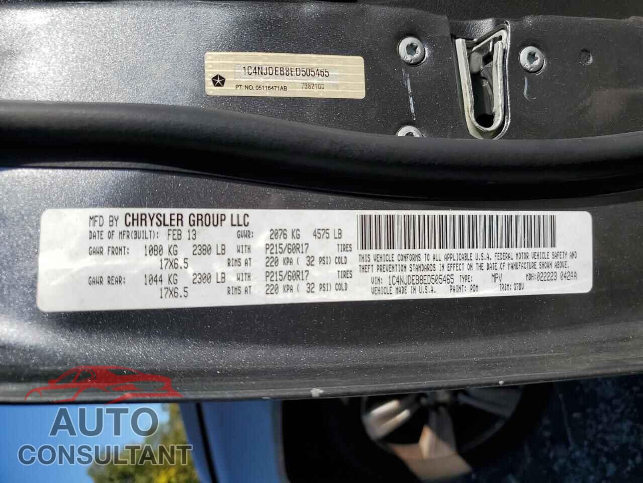 JEEP COMPASS 2014 - 1C4NJDEB8ED505465