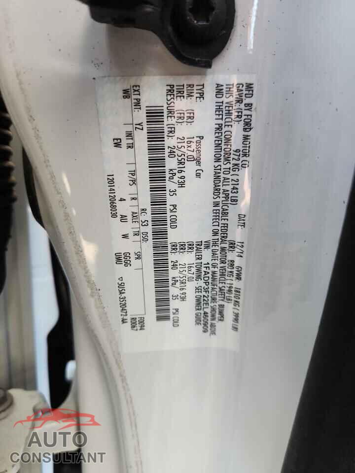 FORD FOCUS 2014 - 1FADP3F22EL460909