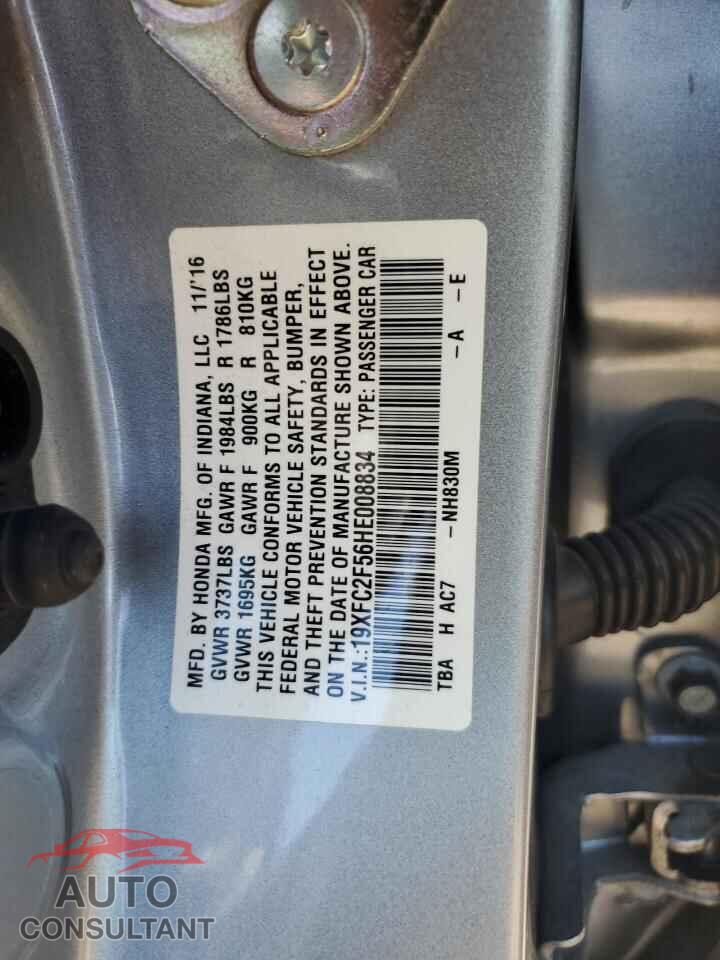 HONDA CIVIC 2017 - 19XFC2F56HE008834