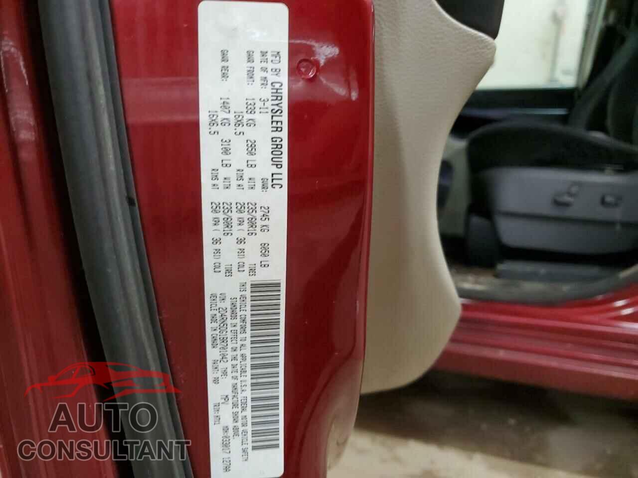 DODGE CARAVAN 2011 - 2D4RN5DG1BR701042