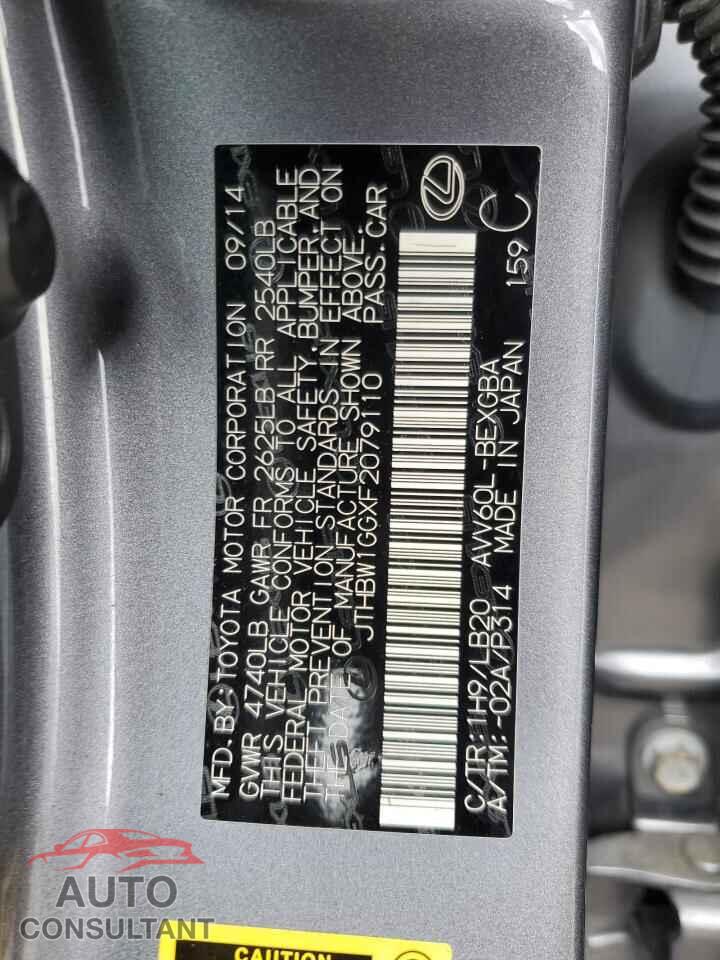 LEXUS ES300 2015 - JTHBW1GGXF2079110