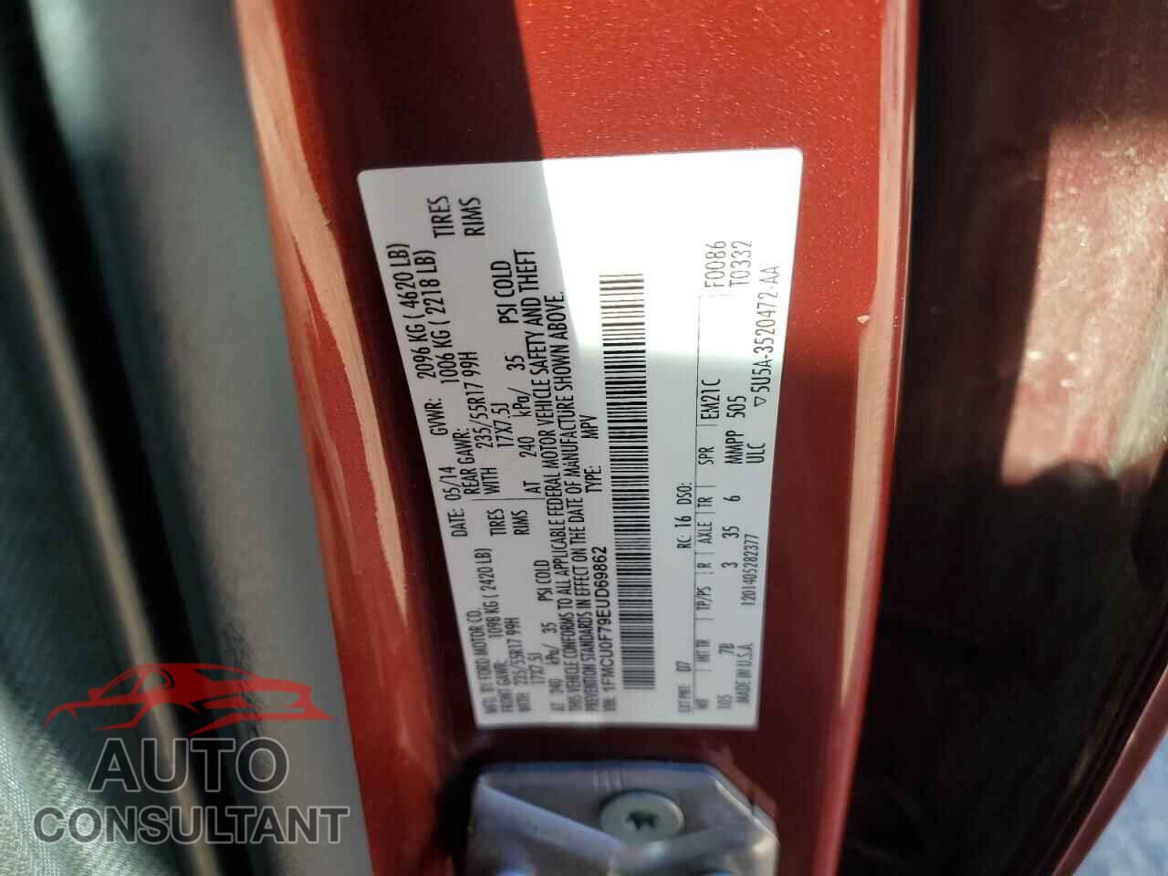 FORD ESCAPE 2014 - 1FMCU0F79EUD69862