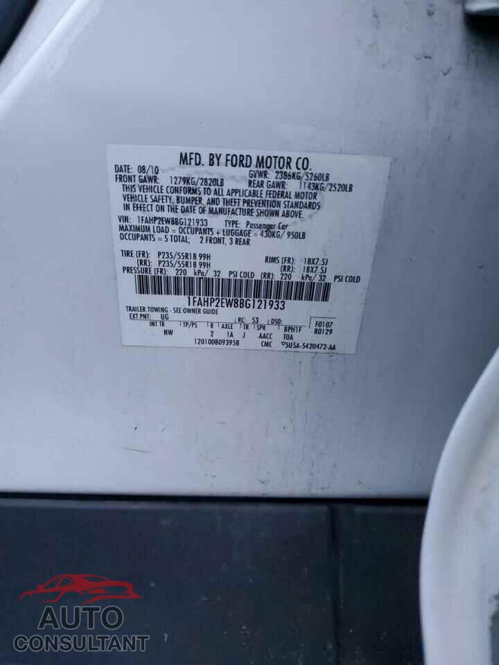 FORD TAURUS 2011 - 1FAHP2EW8BG121933