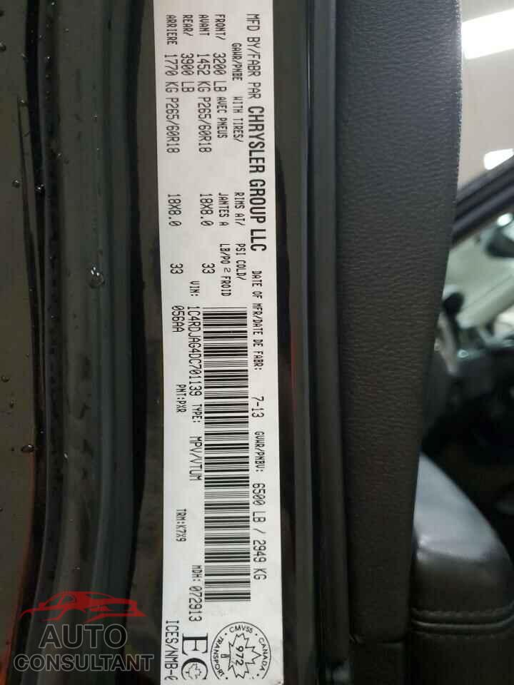 DODGE DURANGO 2013 - 1C4RDJAG4DC701139