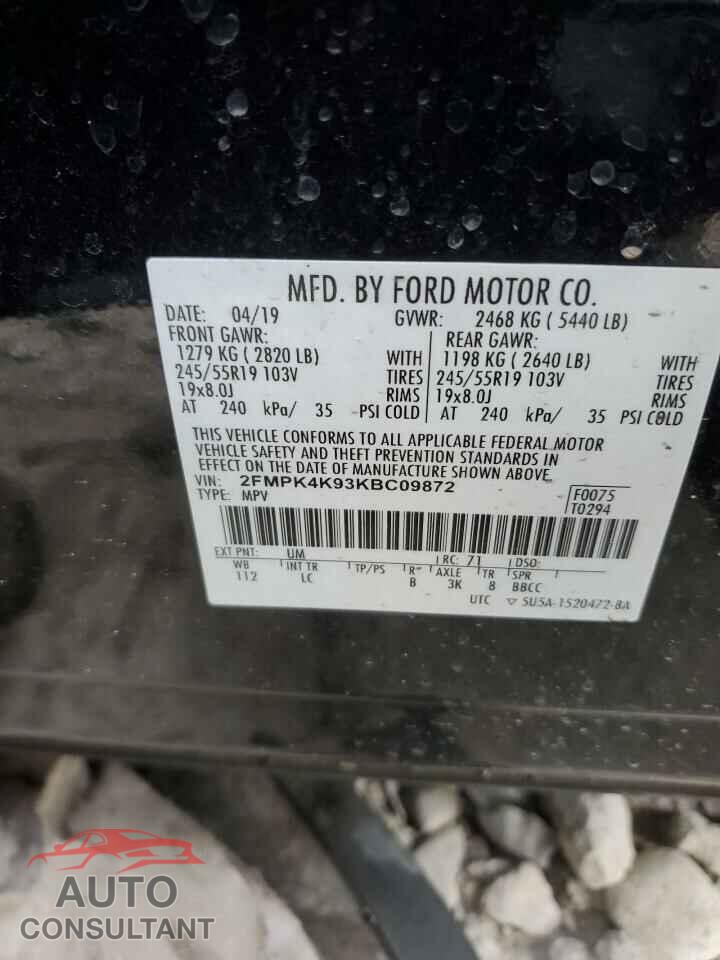 FORD EDGE 2019 - 2FMPK4K93KBC09872