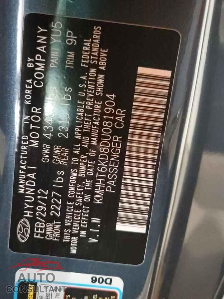 HYUNDAI GENESIS 2013 - KMHHT6KD8DU081904