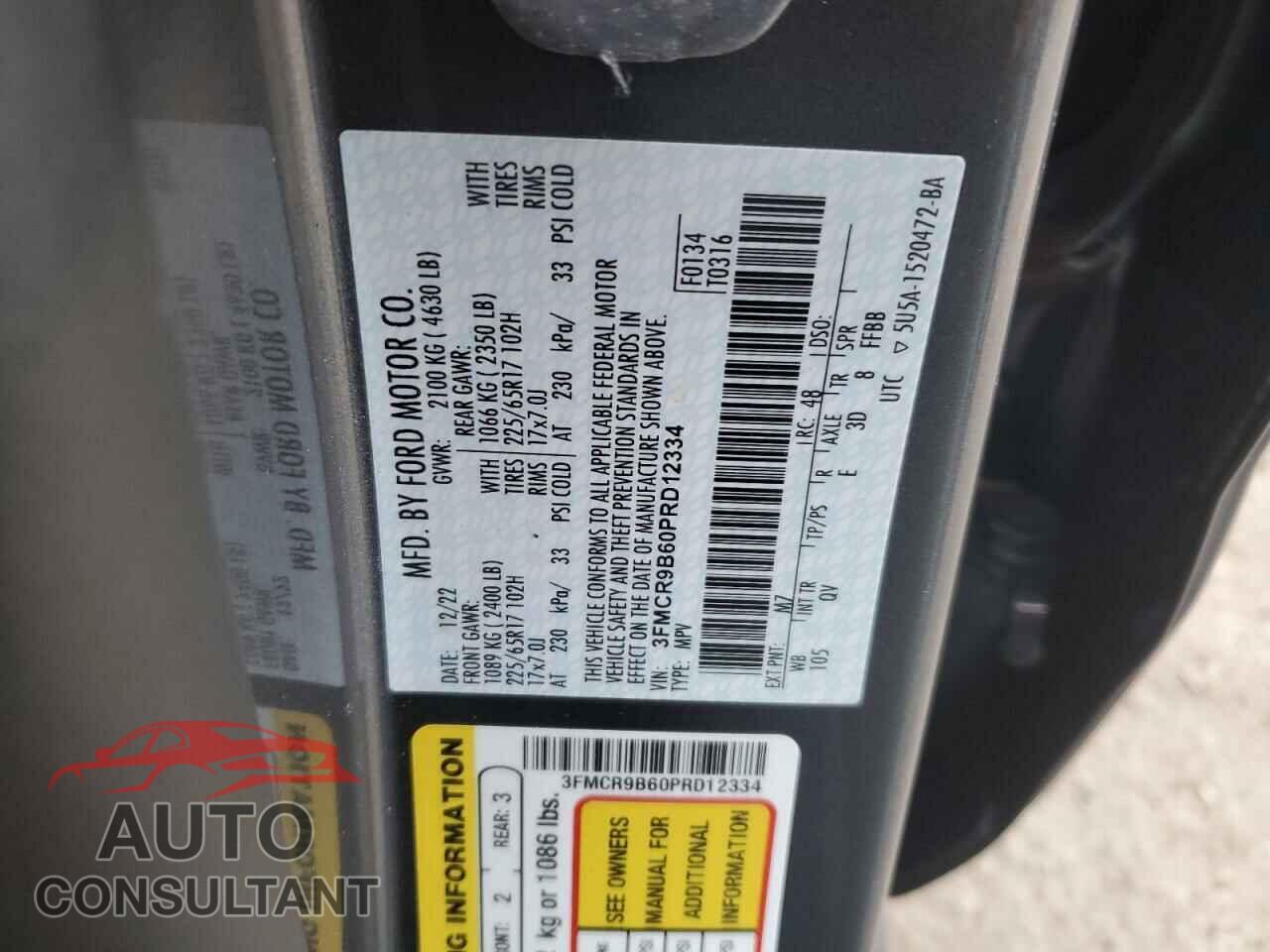 FORD BRONCO 2023 - 3FMCR9B60PRD12334