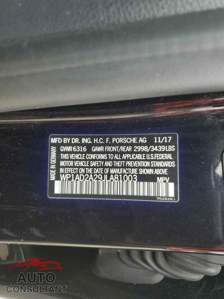 PORSCHE CAYENNE 2018 - WP1AD2A29JLA81003