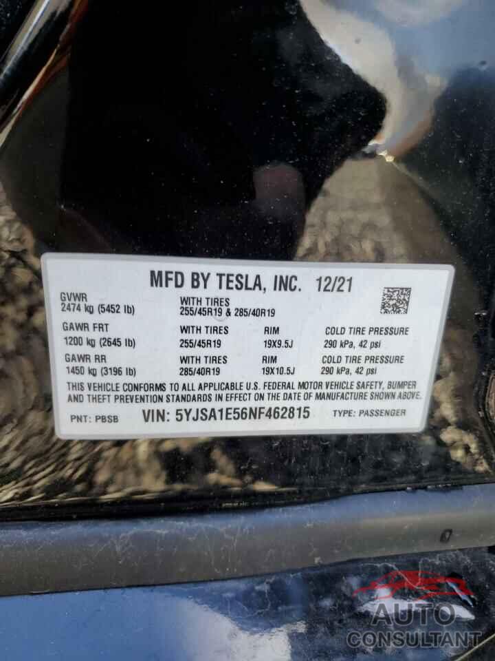 TESLA MODEL S 2022 - 5YJSA1E56NF462815