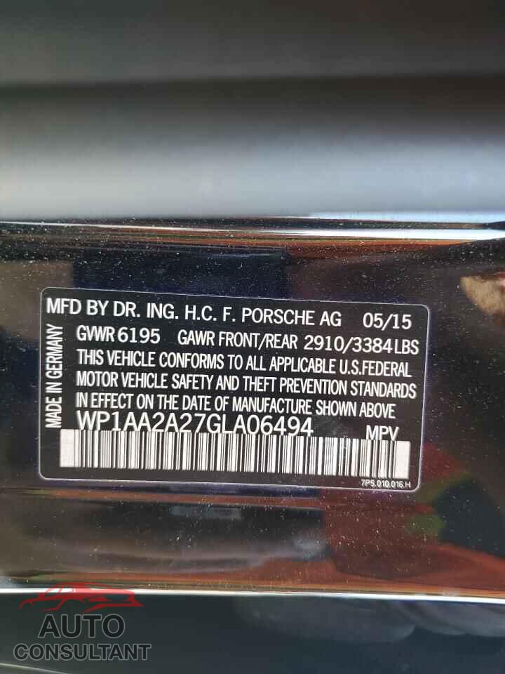 PORSCHE CAYENNE 2016 - WP1AA2A27GLA06494