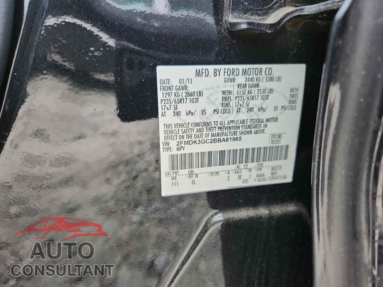 FORD EDGE 2011 - 2FMDK3GC2BBA81965