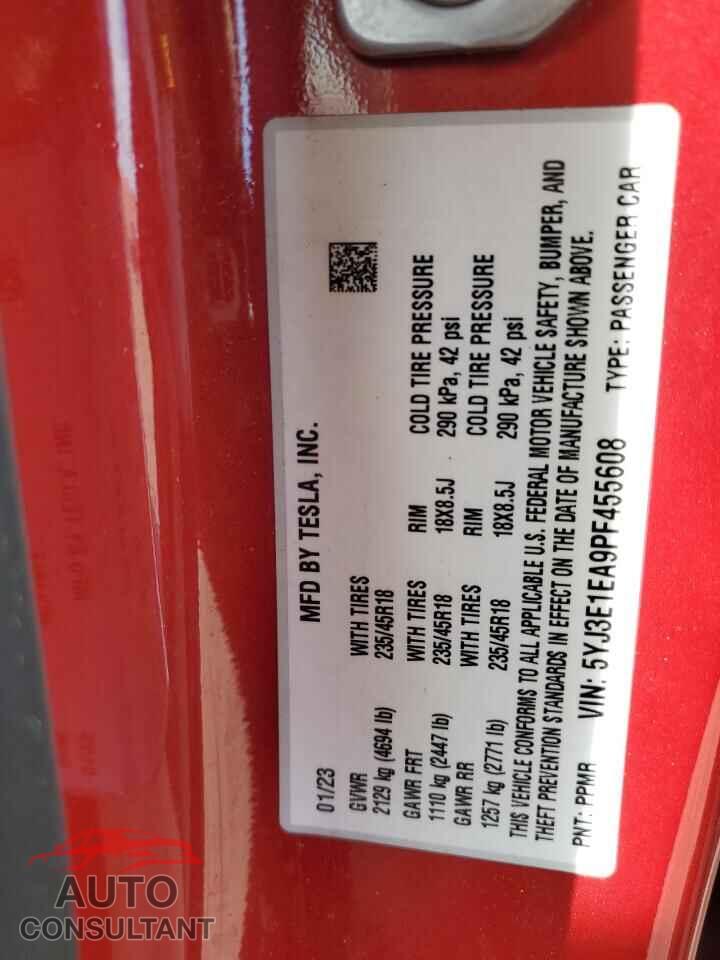 TESLA MODEL 3 2023 - 5YJ3E1EA9PF455608