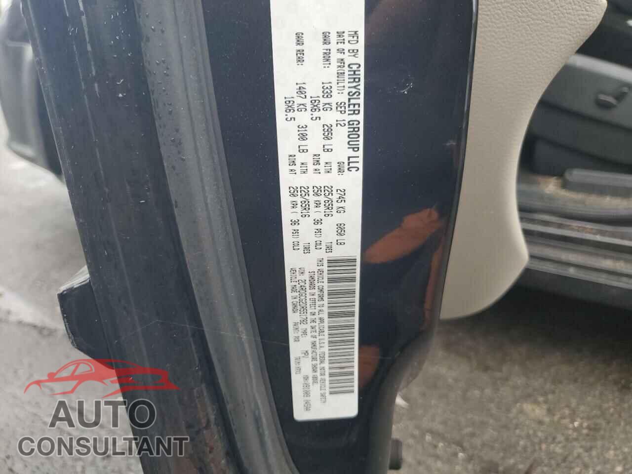 DODGE CARAVAN 2013 - 2C4RDGCG2DR551782