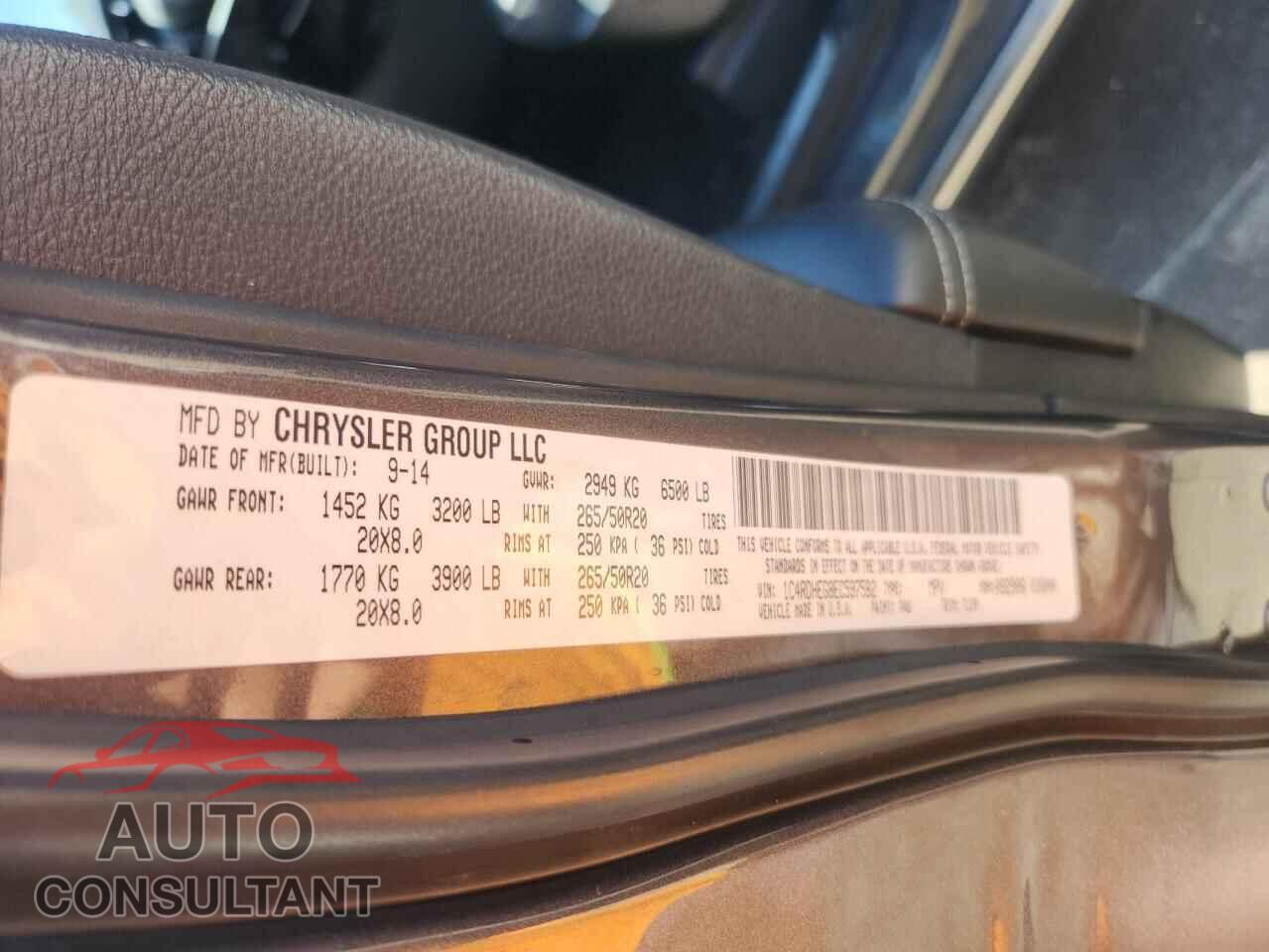 DODGE DURANGO 2014 - 1C4RDHEG8EC597582