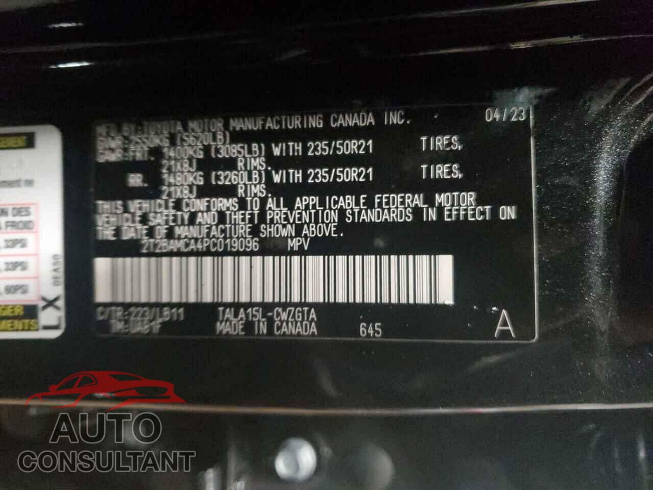 LEXUS RX350 2023 - 2T2BAMCA4PC019096