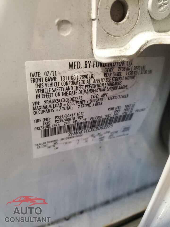 FORD FLEX 2012 - 2FMGK5CCXCBD02275