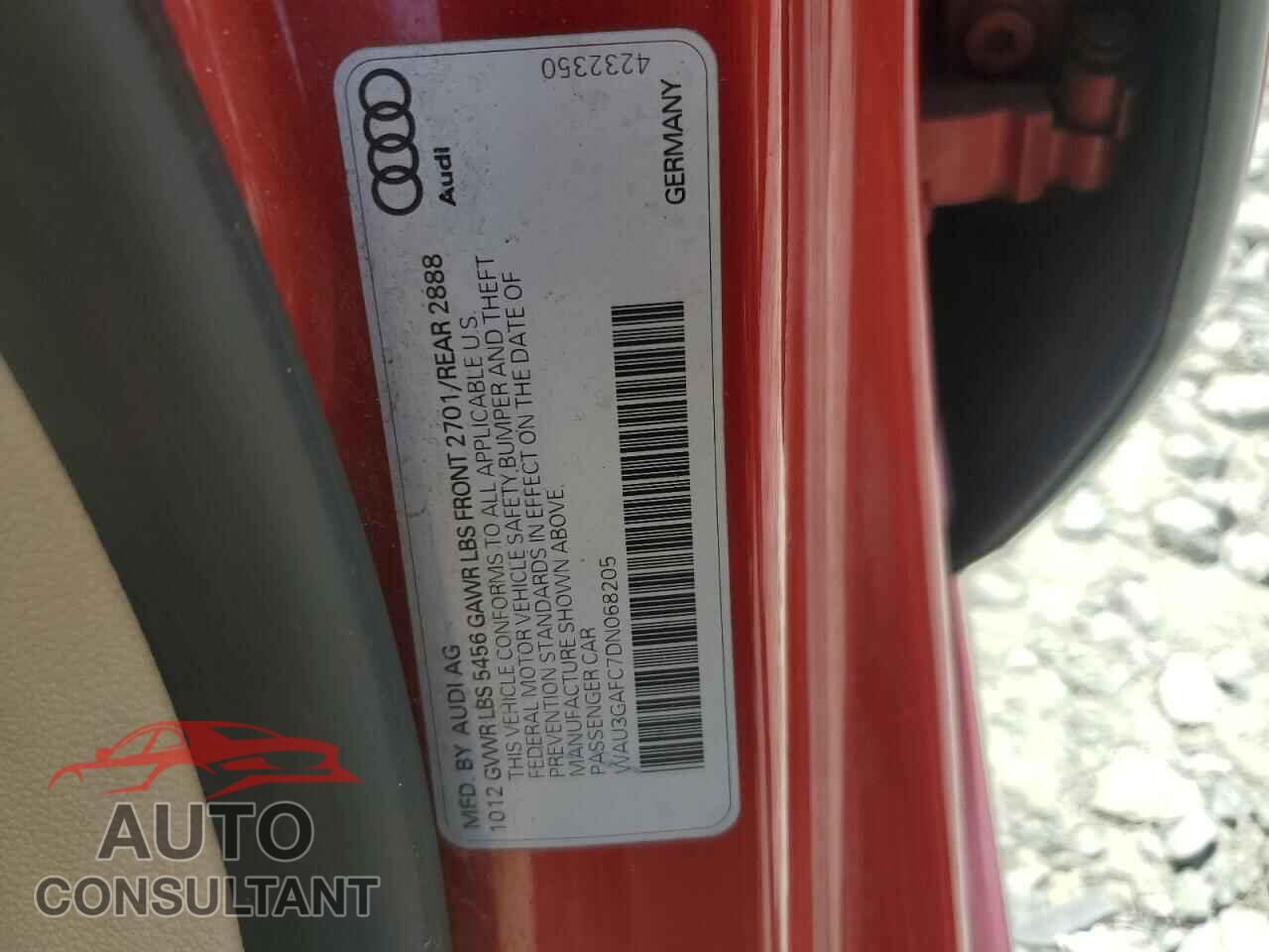 AUDI A7 2013 - WAU3GAFC7DN068205