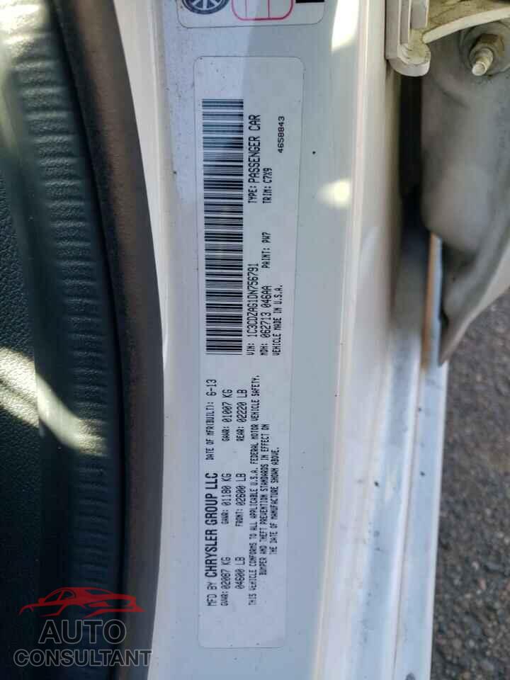 DODGE AVENGER 2013 - 1C3CDZAG1DN756791