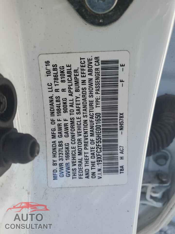 HONDA CIVIC 2017 - 19XFC2F55HE001650