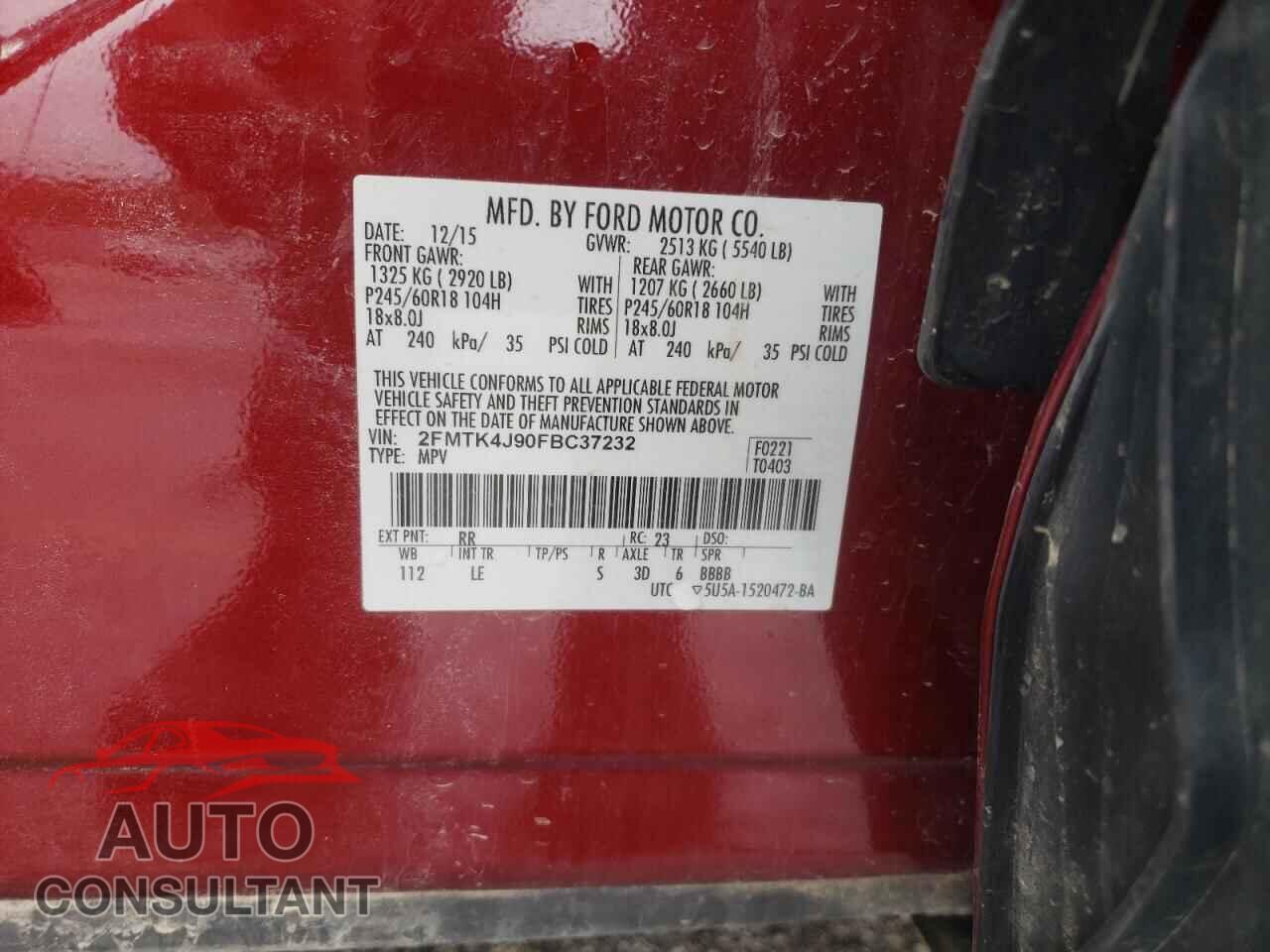 FORD EDGE 2015 - 2FMTK4J90FBC37232