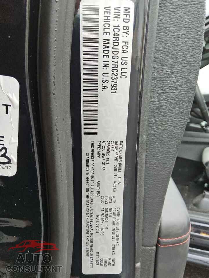 DODGE DURANGO 2024 - 1C4RDJDG7RC237931