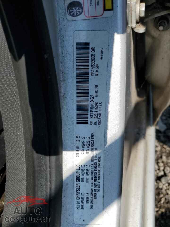 DODGE AVENGER 2010 - 1B3CC4FB1AN124627