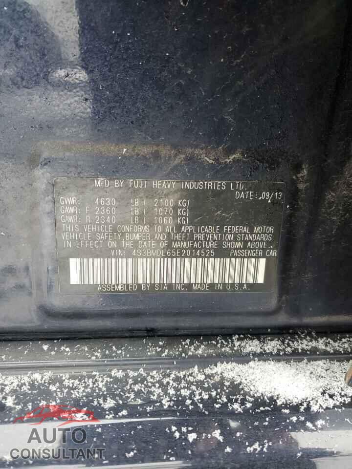 SUBARU LEGACY 2014 - 4S3BMDL65E2014525
