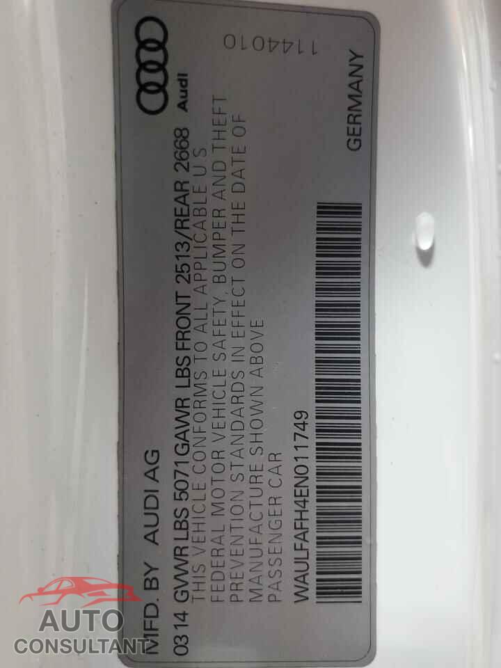 AUDI A5 2014 - WAULFAFH4EN011749