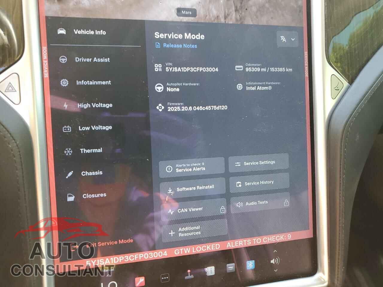 TESLA MODEL S 2012 - 5YJSA1DP3CFP03004