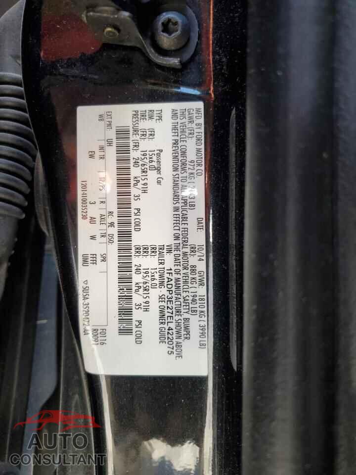 FORD FOCUS 2014 - 1FADP3E27EL422075