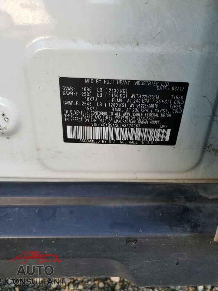 SUBARU OUTBACK 2017 - 4S4BSANC5H3379367
