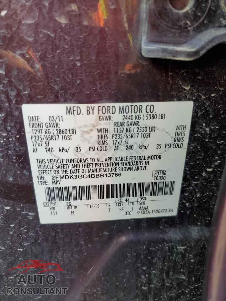 FORD EDGE 2011 - 2FMDK3GC4BBB13766