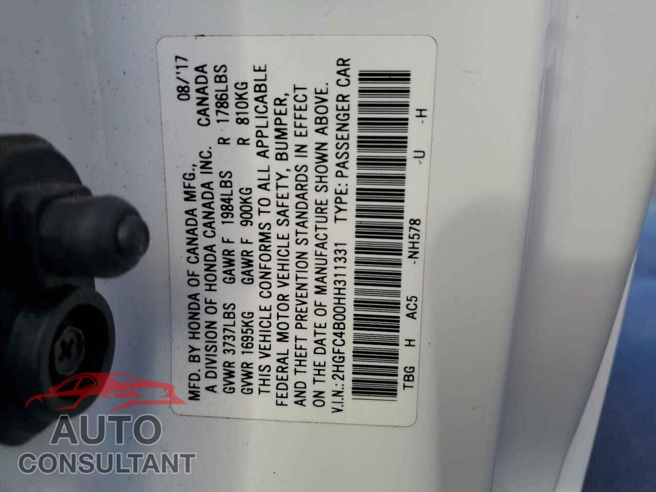 HONDA CIVIC 2017 - 2HGFC4B00HH311331