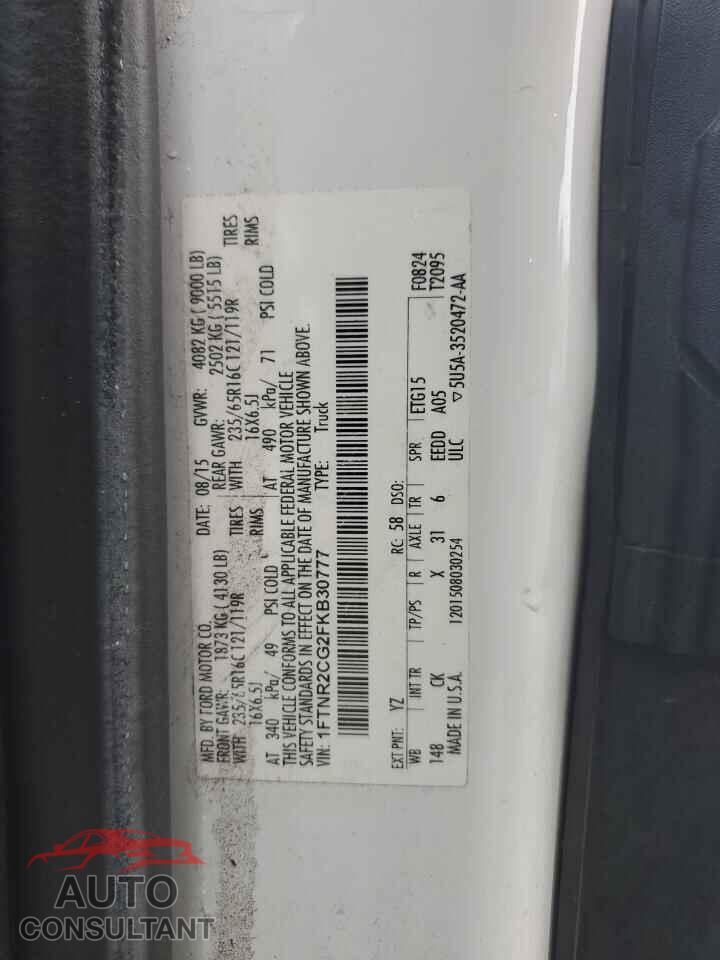 FORD TRANSIT 2015 - 1FTNR2CG2FKB30777