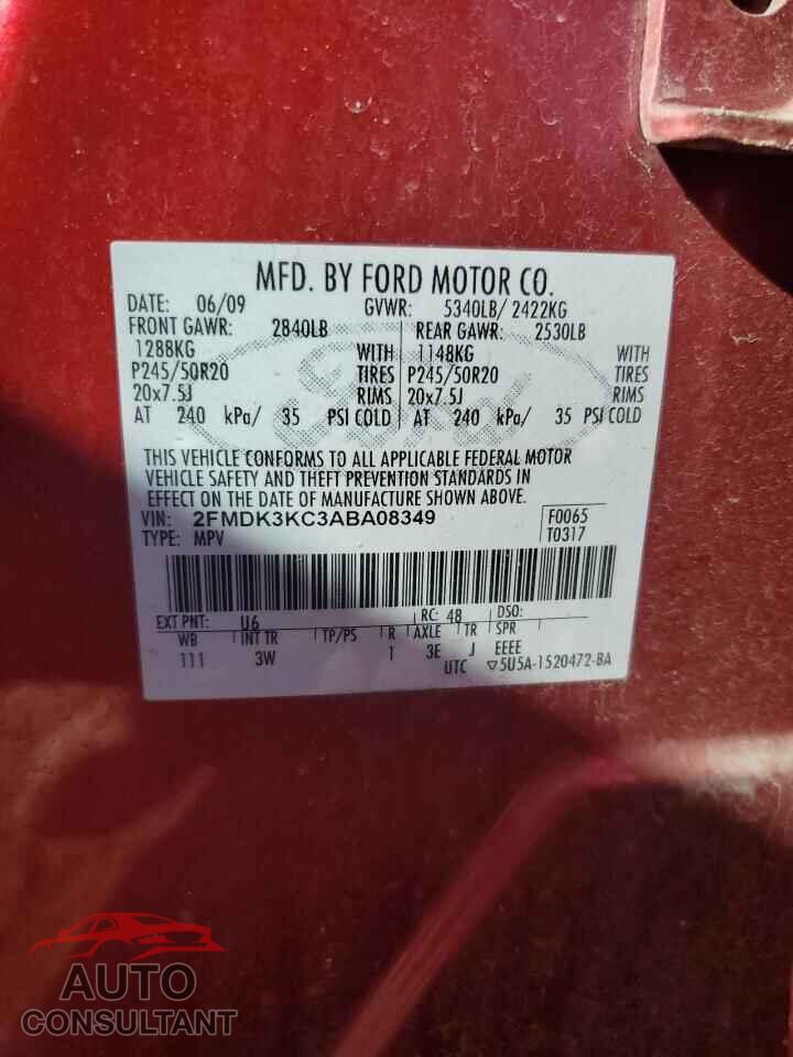 FORD EDGE 2010 - 2FMDK3KC3ABA08349