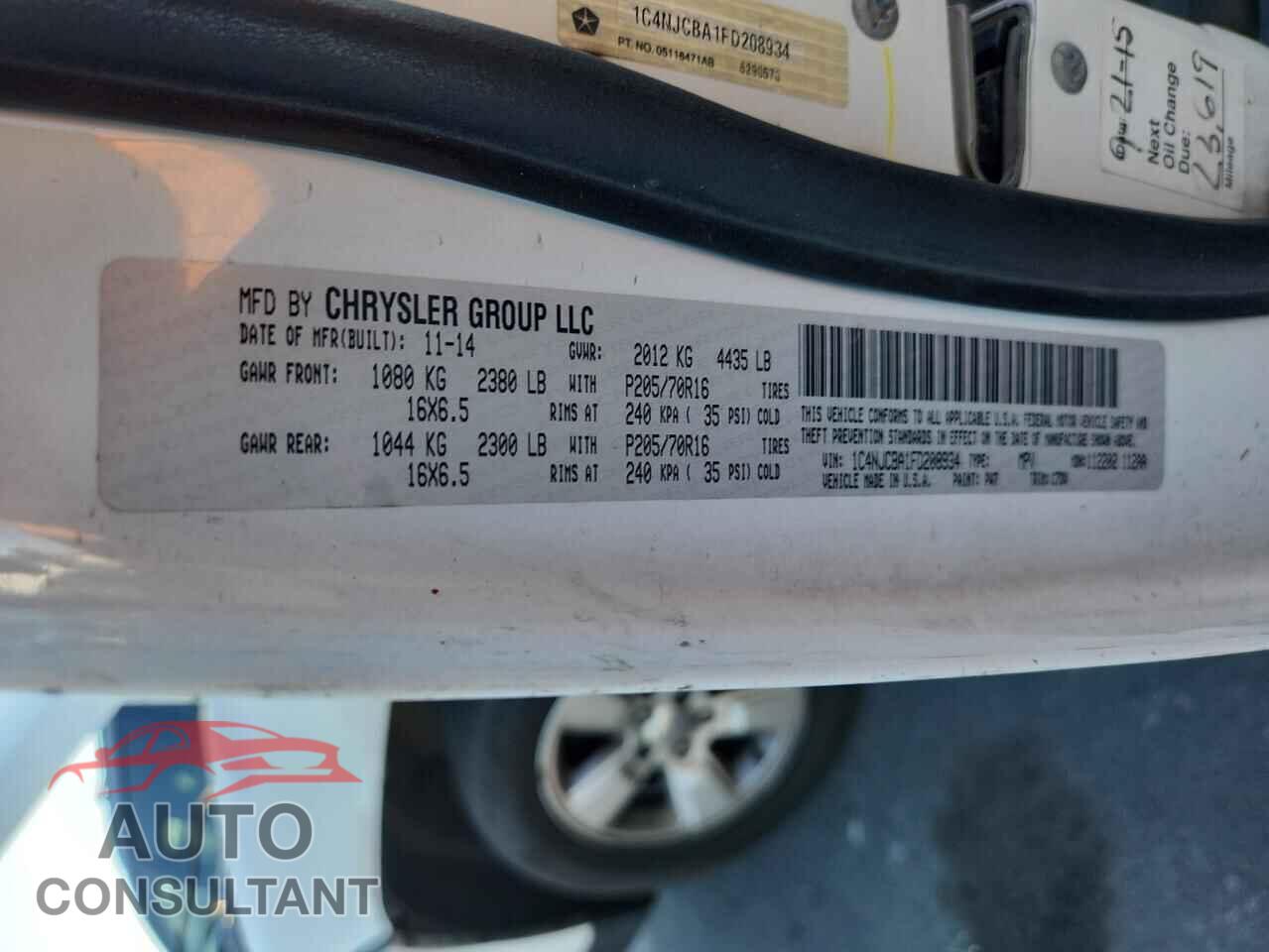 JEEP COMPASS 2015 - 1C4NJCBA1FD208934