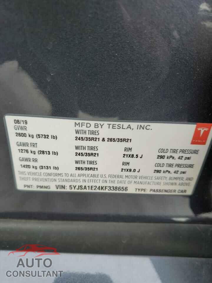 TESLA MODEL S 2019 - 5YJSA1E24KF338656