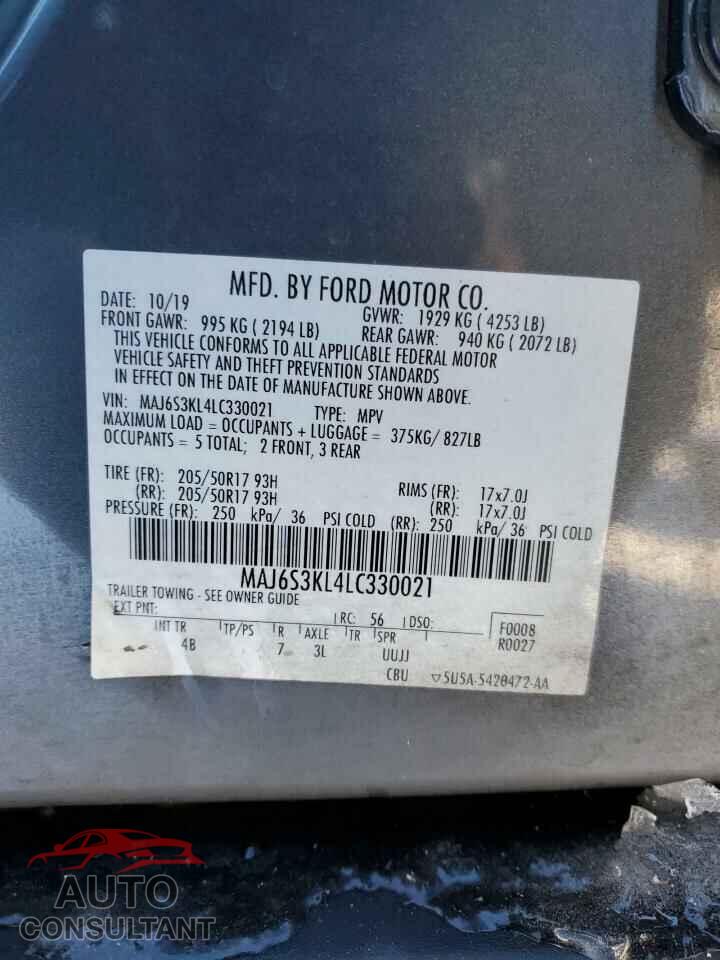 FORD ECOSPORT 2020 - MAJ6S3KL4LC330021