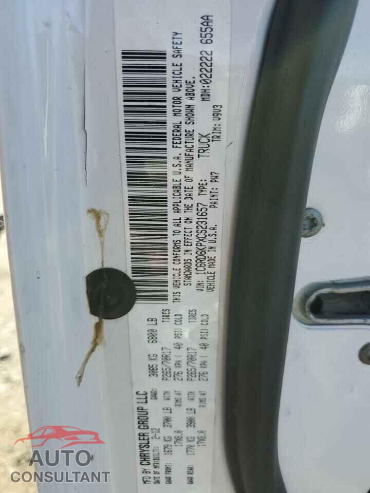 DODGE RAM 1500 2012 - 1C6RD6KPXCS231657