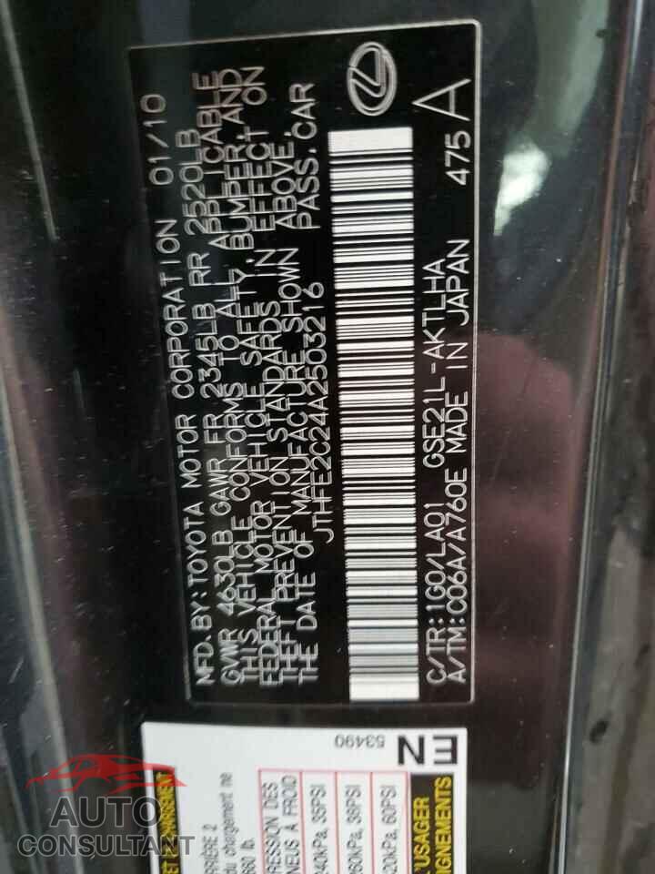LEXUS IS 2010 - JTHFE2C24A2503216