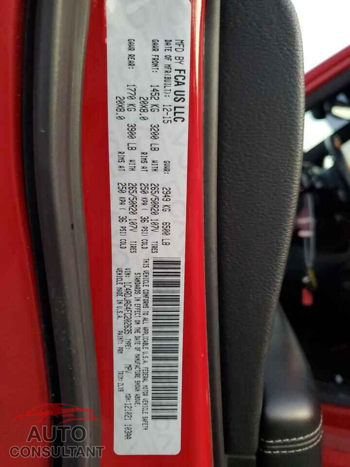 DODGE DURANGO 2015 - 1C4RDJAG4FC202635