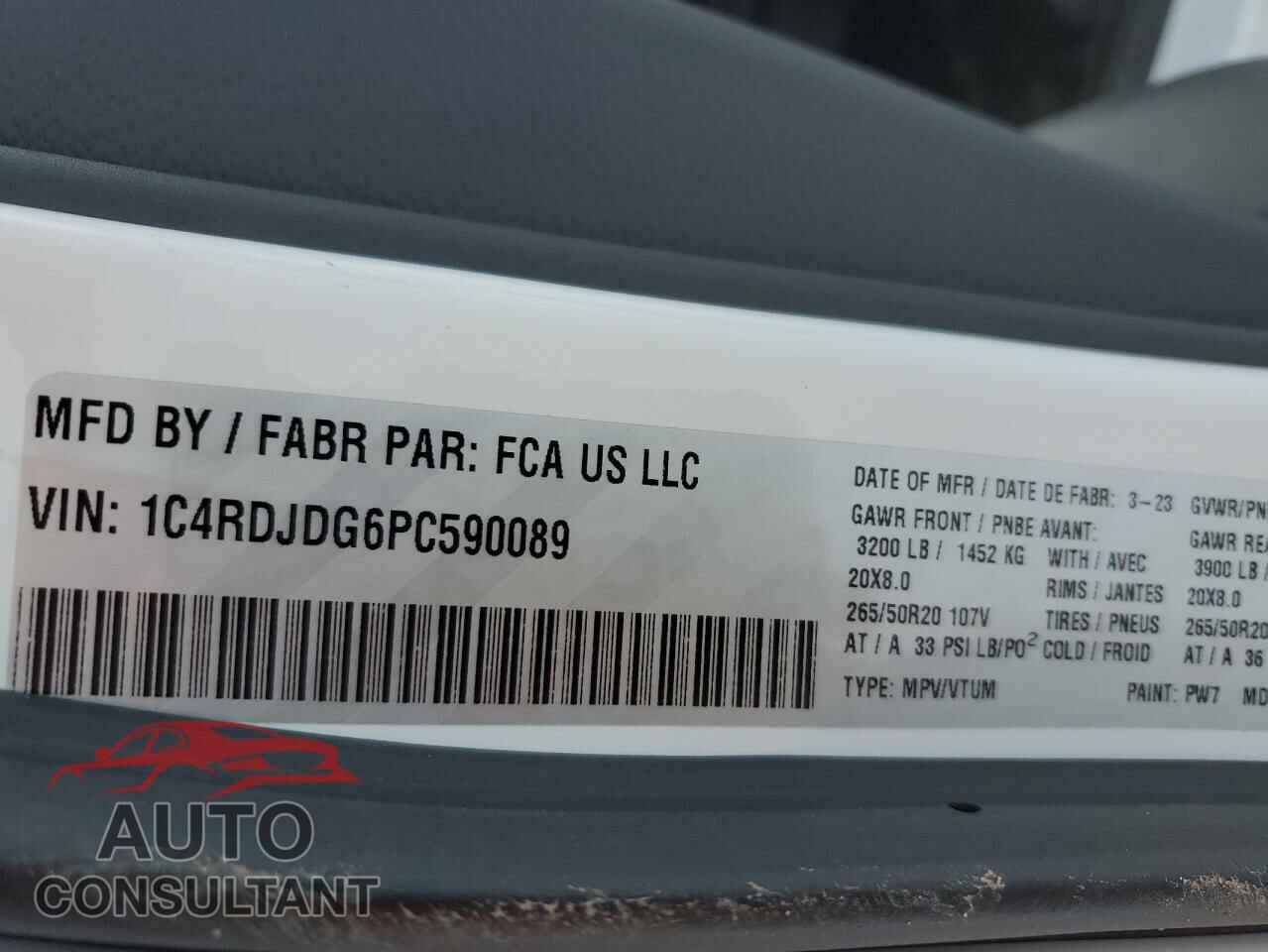 DODGE DURANGO 2023 - 1C4RDJDG6PC590089