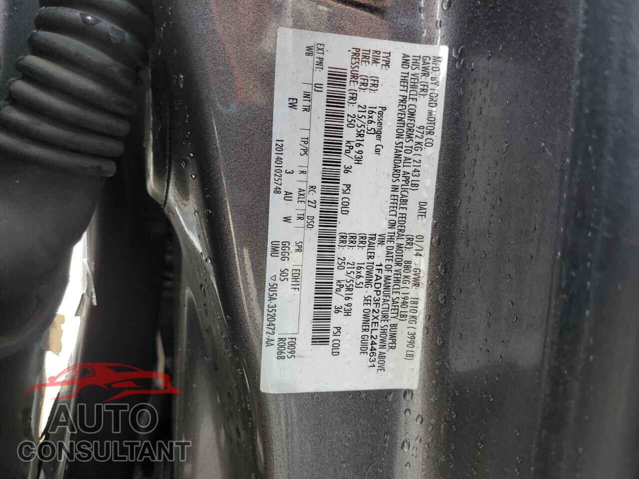 FORD FOCUS 2014 - 1FADP3F2XEL244631