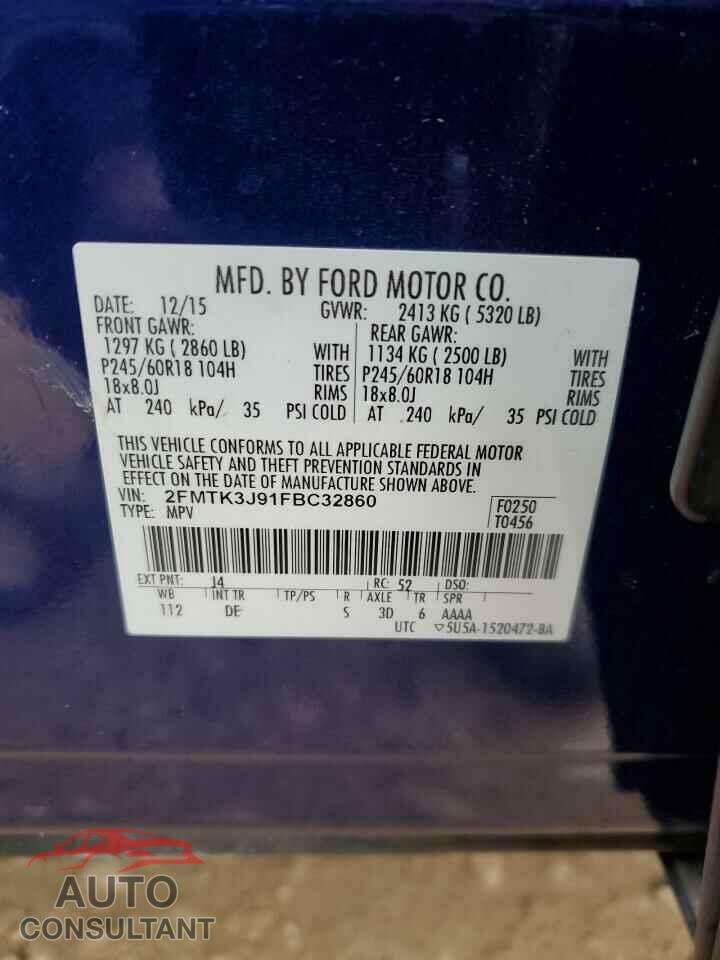 FORD EDGE 2015 - 2FMTK3J91FBC32860