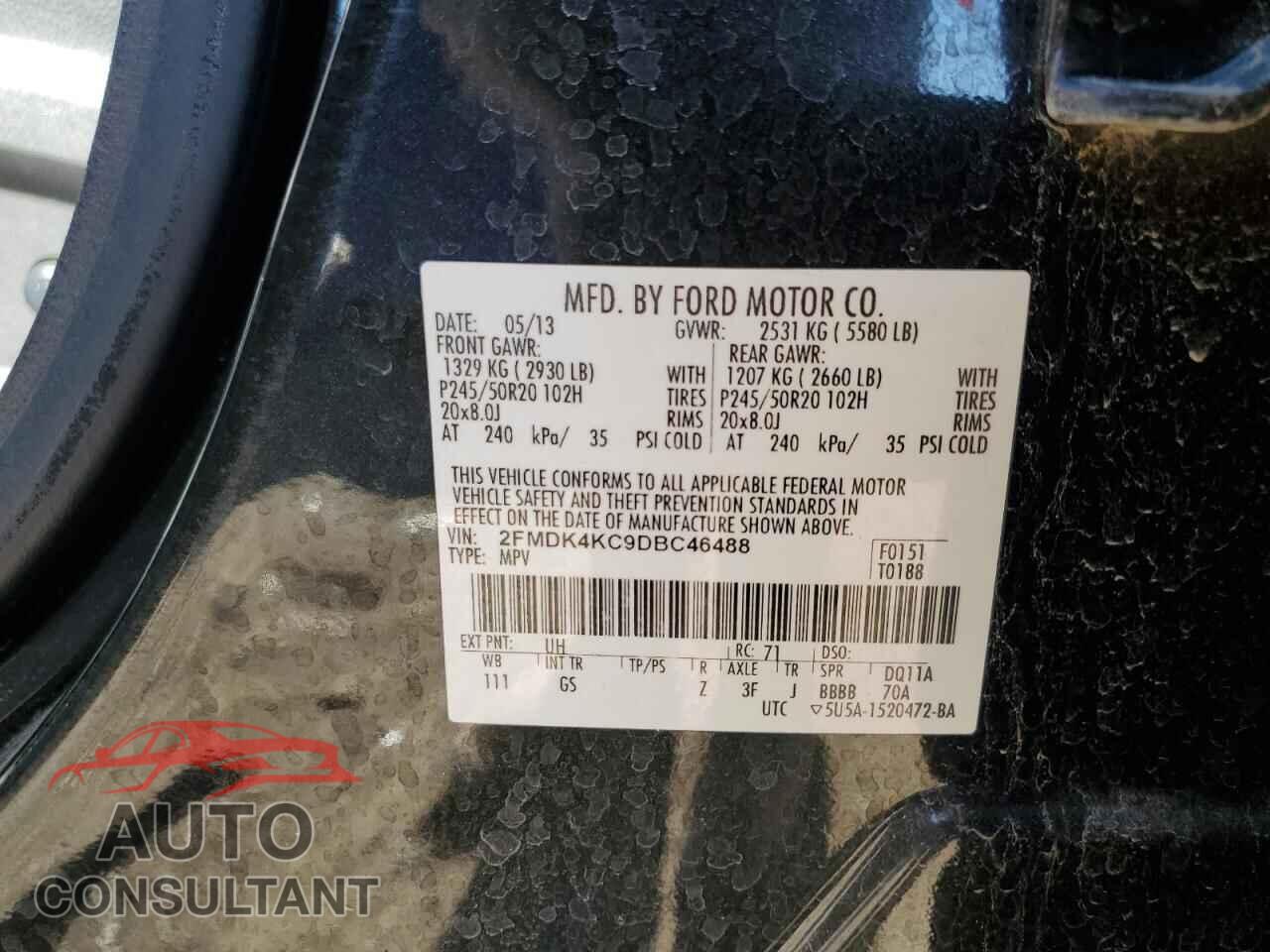 FORD EDGE 2013 - 2FMDK4KC9DBC46488