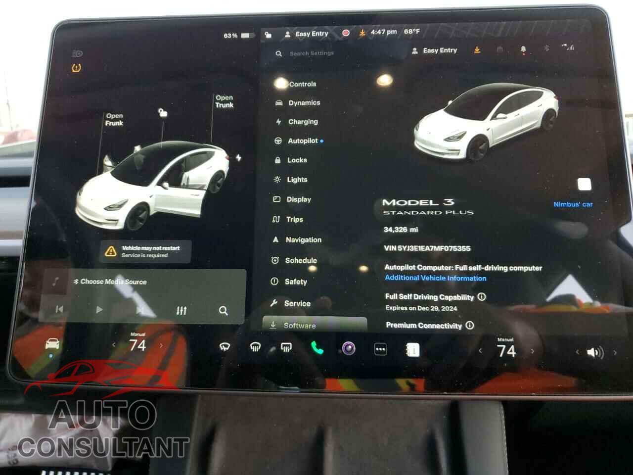 TESLA MODEL 3 2021 - 5YJ3E1EA7MF075355
