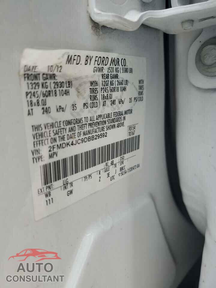 FORD EDGE 2013 - 2FMDK4JC9DBB29592