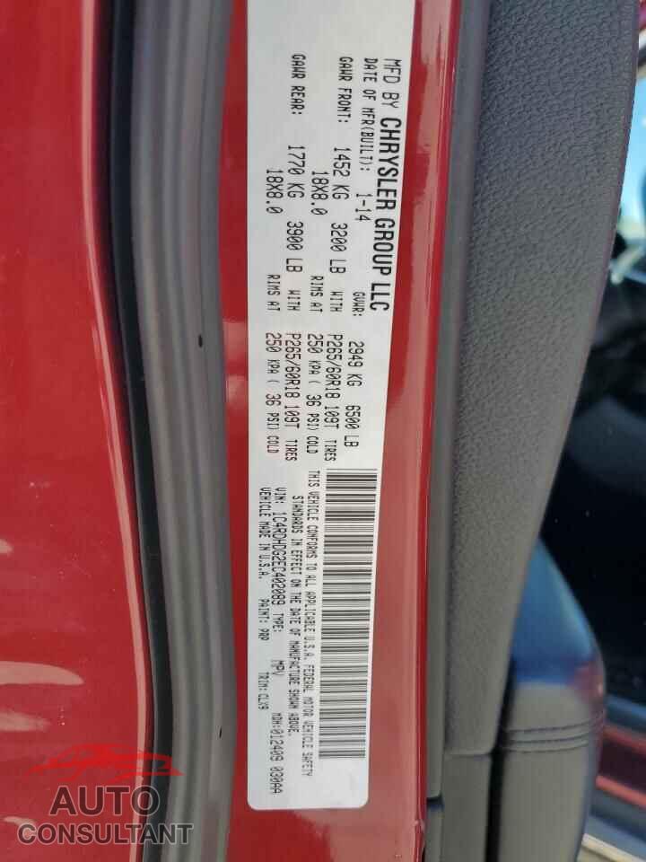 DODGE DURANGO 2014 - 1C4RDHDG2EC402089